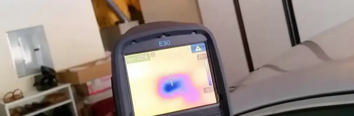 mold inspection using thermal imaging technology to detect moisture and hidden mold in a home in Sacramento, CA